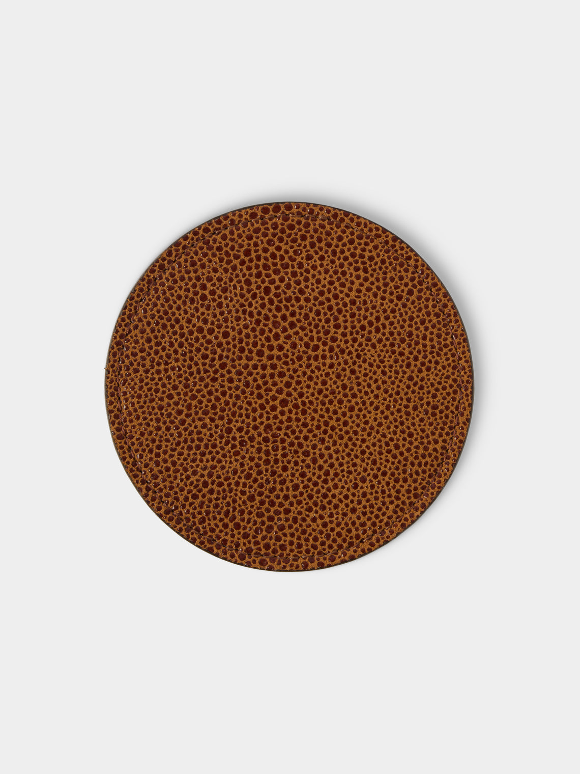 Pinetti - Leather Round Coasters (Set of 6) - Camel - ABASK