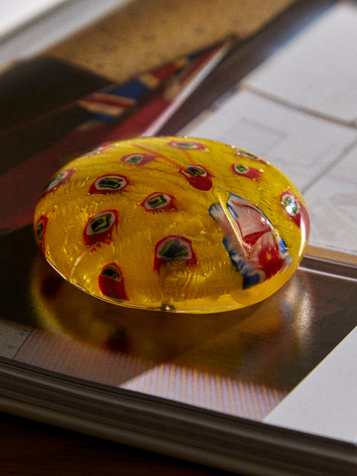 Antique and Vintage - 1930s Murano Glass Paperweight - Yellow - ABASK