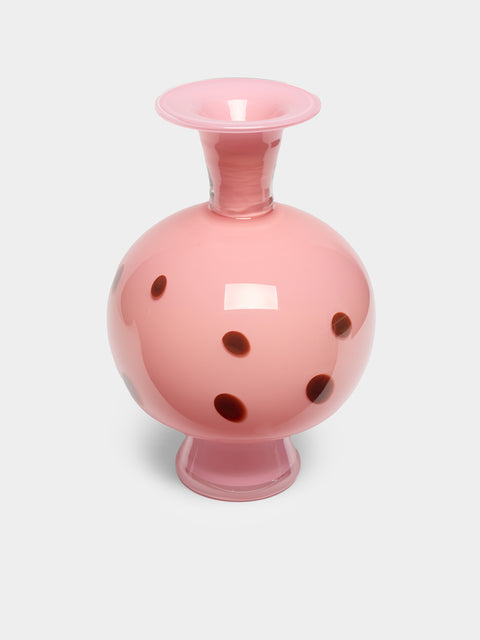 Martyn Thompson Studio - Penny Spotted Hand-Blown Glass Vase (13.5in/34cm) - Pink - ABASK - 