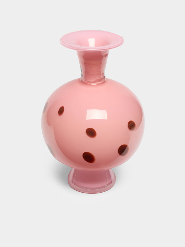 Martyn Thompson Studio - Penny Spotted Hand-Blown Glass Vase (13.5in/34cm) - Pink - ABASK - 