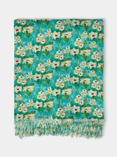 The House of Lyria - Daisies Linen Rectangular Tablecloth (138in/3.5m) - Green - ABASK - 