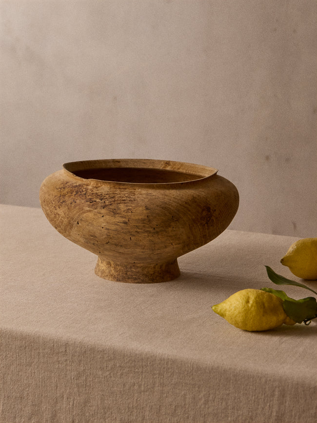 Iida Woodturning - Hand-Turned Oak Earth-Finish Bowl - Brown - ABASK