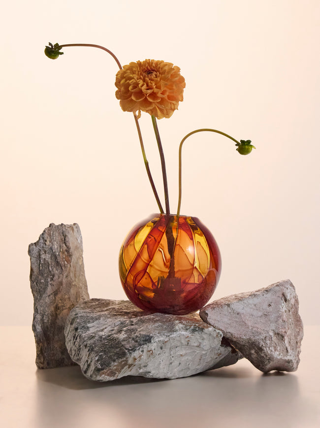 Moonarij - Babymoon Hand-Blown Glass Vase (4.5in/12cm) - Brown - ABASK