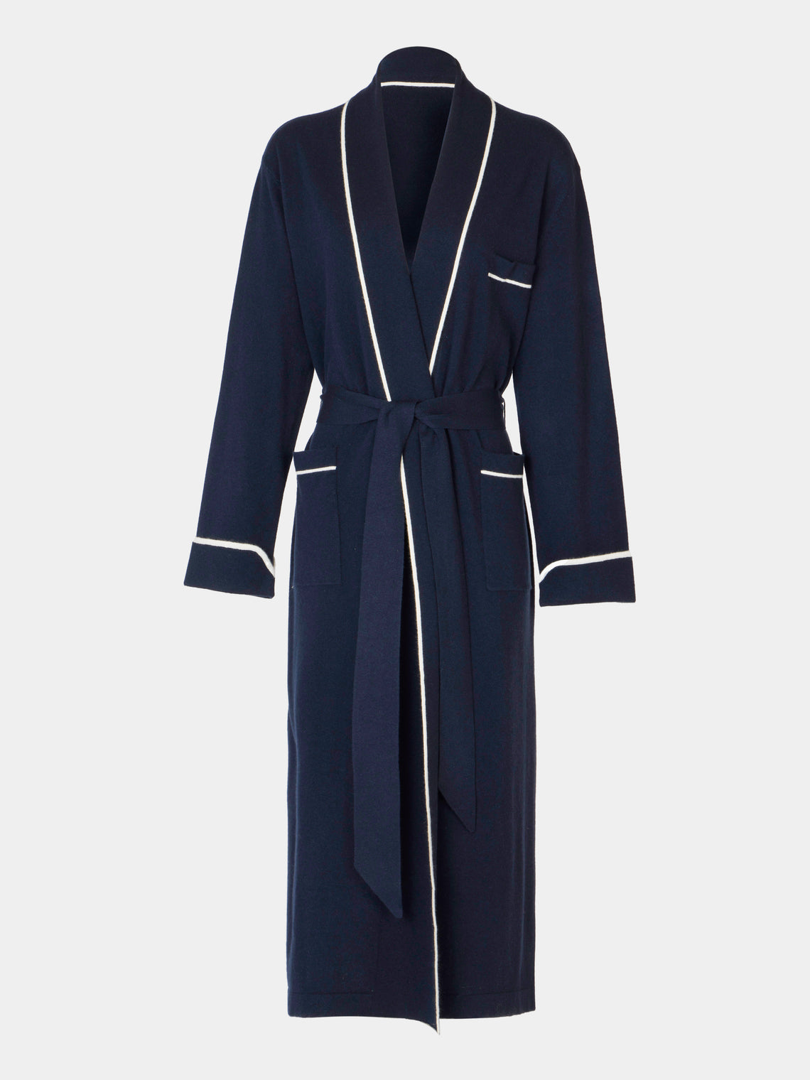 Arch4 - Sloane Baby Goat Cashmere Robe - Navy - ABASK - 