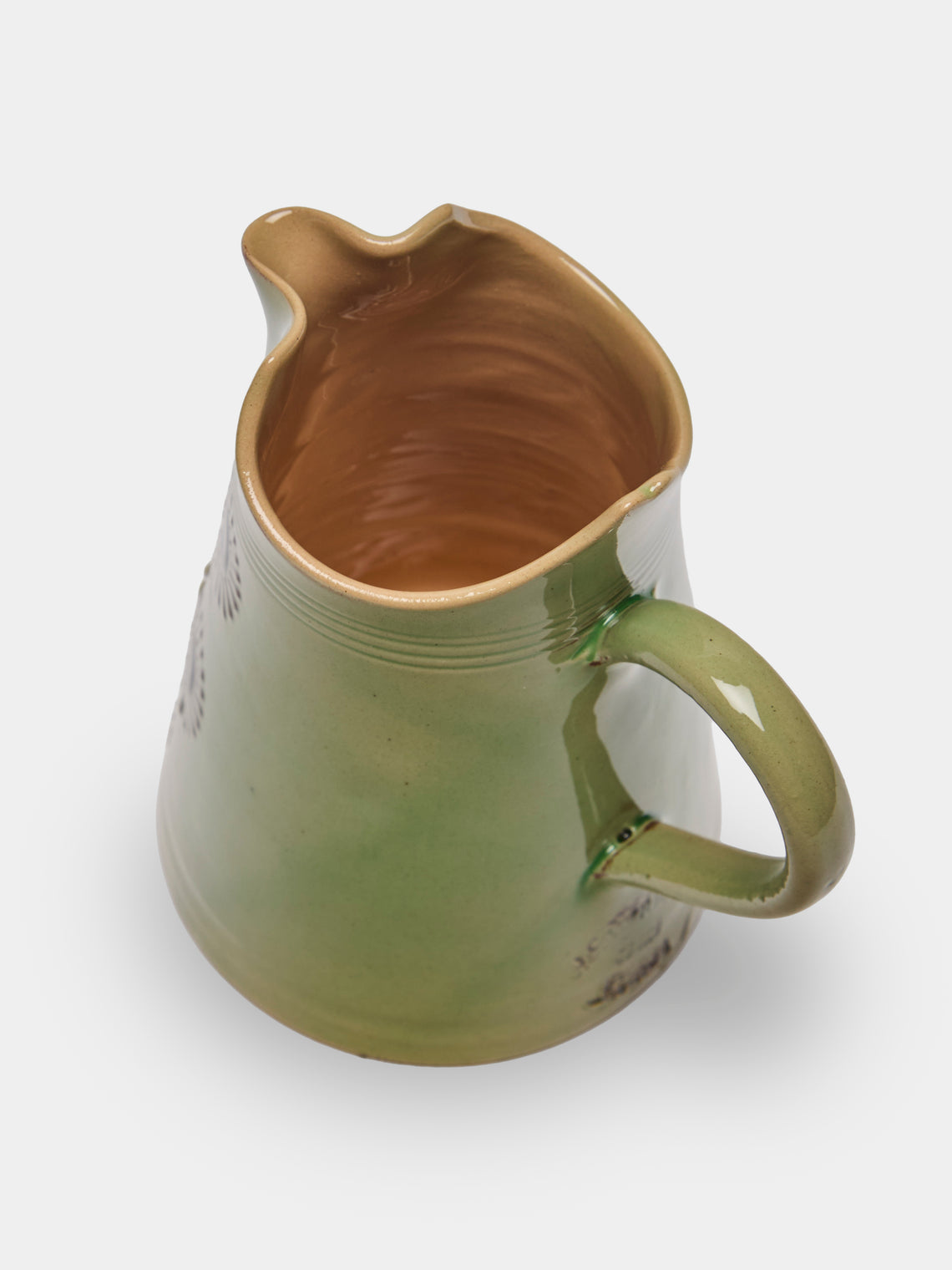 Poterie d’Évires - Flowers Hand-Painted Ceramic Petite Milk Jug - Green - ABASK