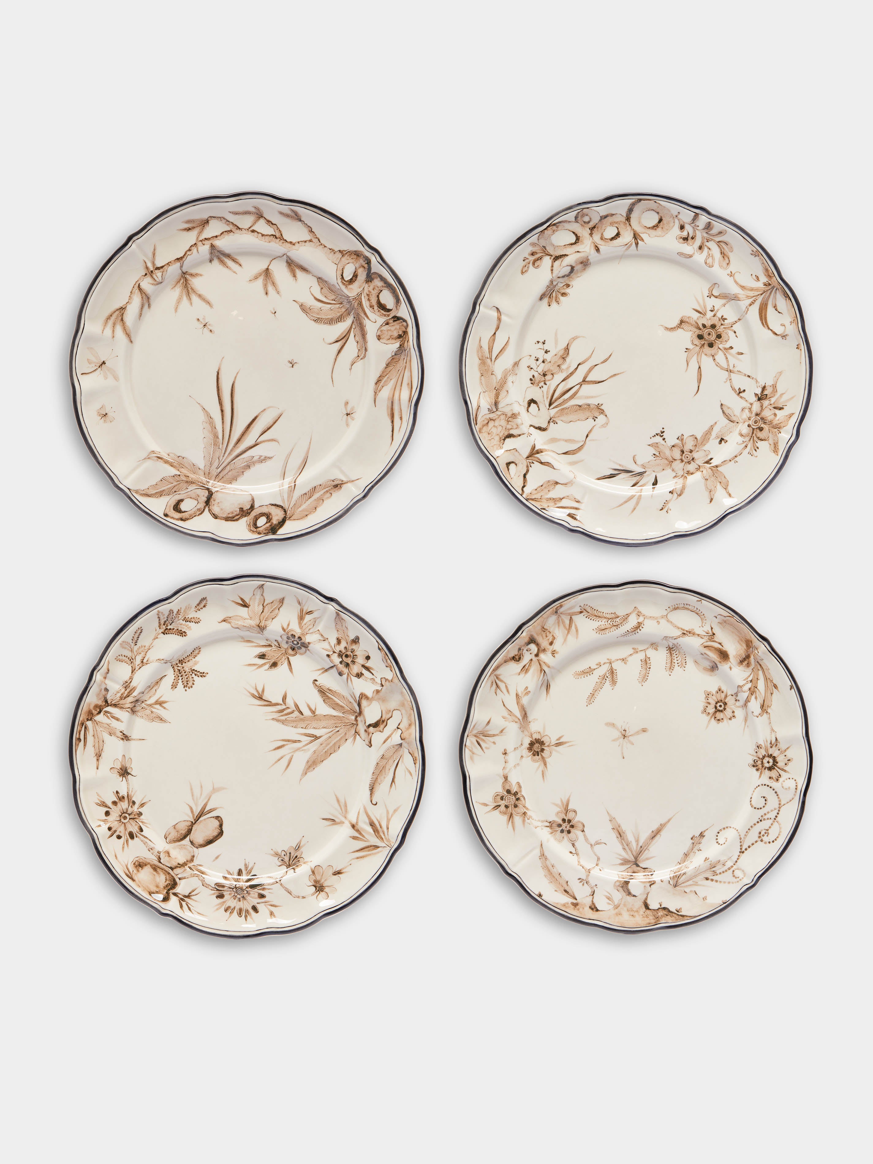 Rocaille Ceramic Dinner Plates (Set of 4)