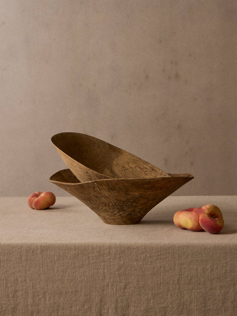 Iida Woodturning - Hand-Turned Oak Earth-Finish Bowl - Brown - ABASK