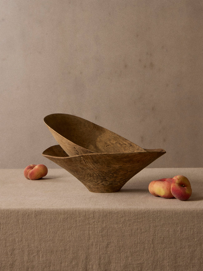Iida Woodturning - Hand-Turned Oak Earth-Finish Bowl - Brown - ABASK