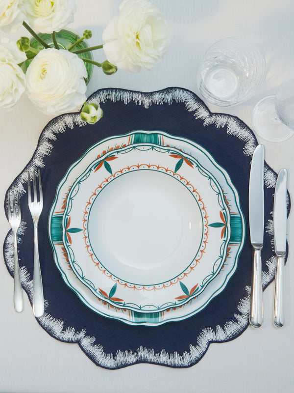 Los Encajeros - Valver Embroidered Linen Placemats (Set of 4) -  - ABASK