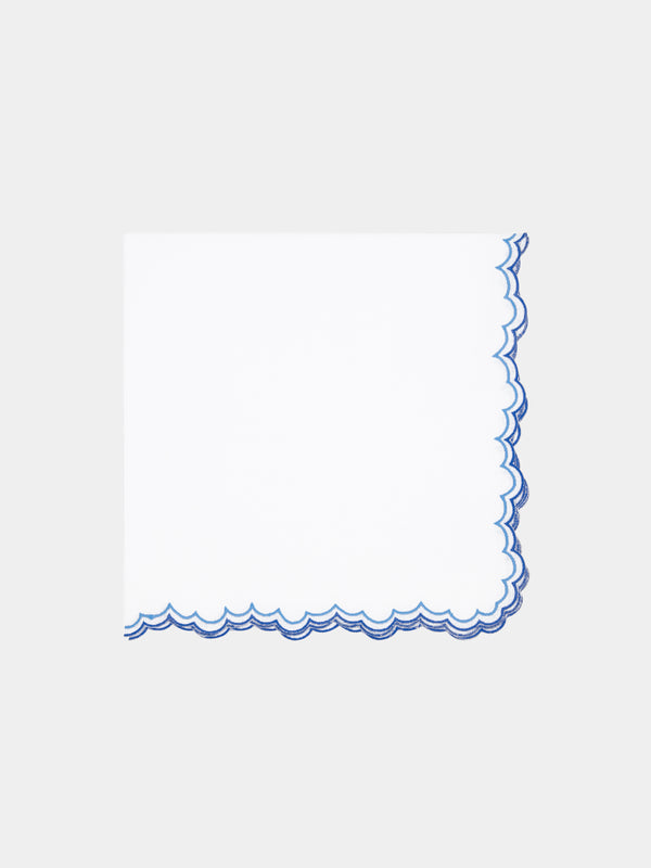 Los Encajeros - Escamas Embroidered Linen Napkins (Set of 4) -  - ABASK