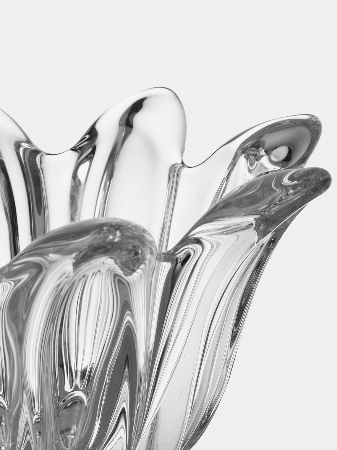 Antique and Vintage - Mid-Century Daum Crystal Vase (10in/26cm) - Clear - ABASK