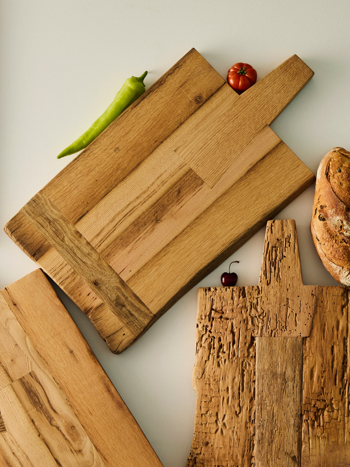 Art Brugi - Hand-Carved Antique Oak and Chestnut Serving Board - Brown - ABASK
