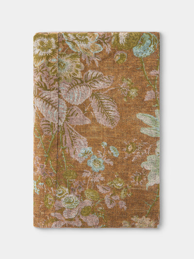 D'Ascoli - Seville Printed Linen Rectangular Tablecloth (138in/3.5m) - Brown - ABASK - 