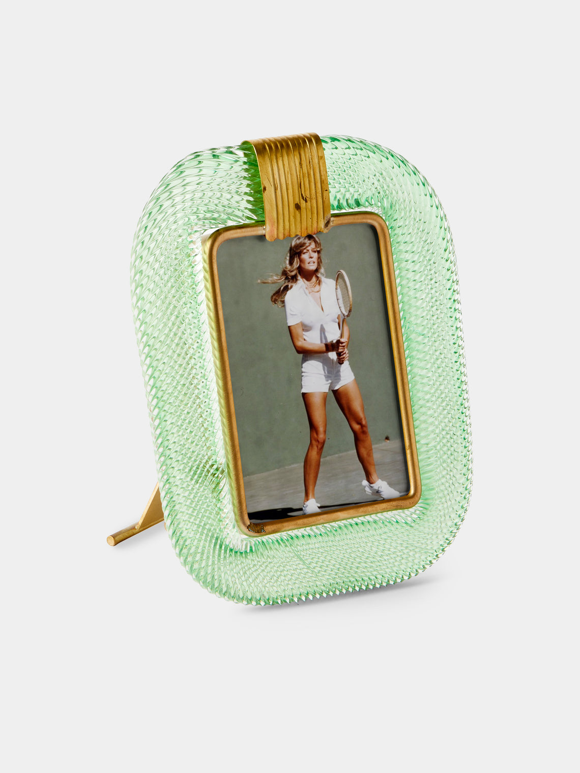 Antique and Vintage - 1960s Murano Glass Photo Frame (7x9") - Green - ABASK - 