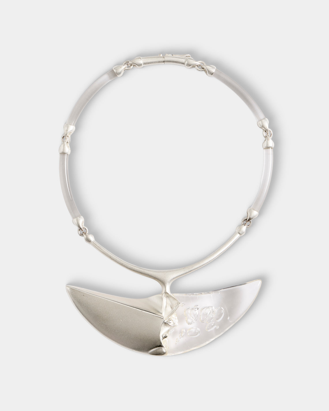 Mahnaz Collection - Women's Vintage 1960 Björn Weckström for Lapponia Finnish Silver and Resin Collar - Silver - ABASK - 