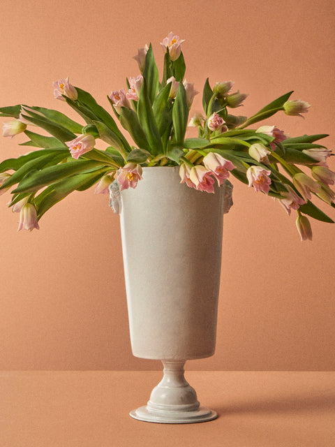 Astier de Villatte - Alexandre Hand-Glazed Ceramic Vase (16in/40.5cm) - White - ABASK