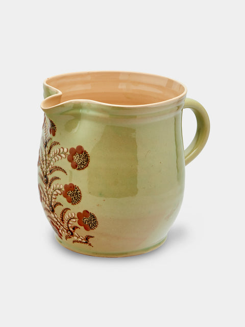 Poterie d’Évires - Flowers Hand-Painted Ceramic Extra Large Jug - Green - ABASK - 