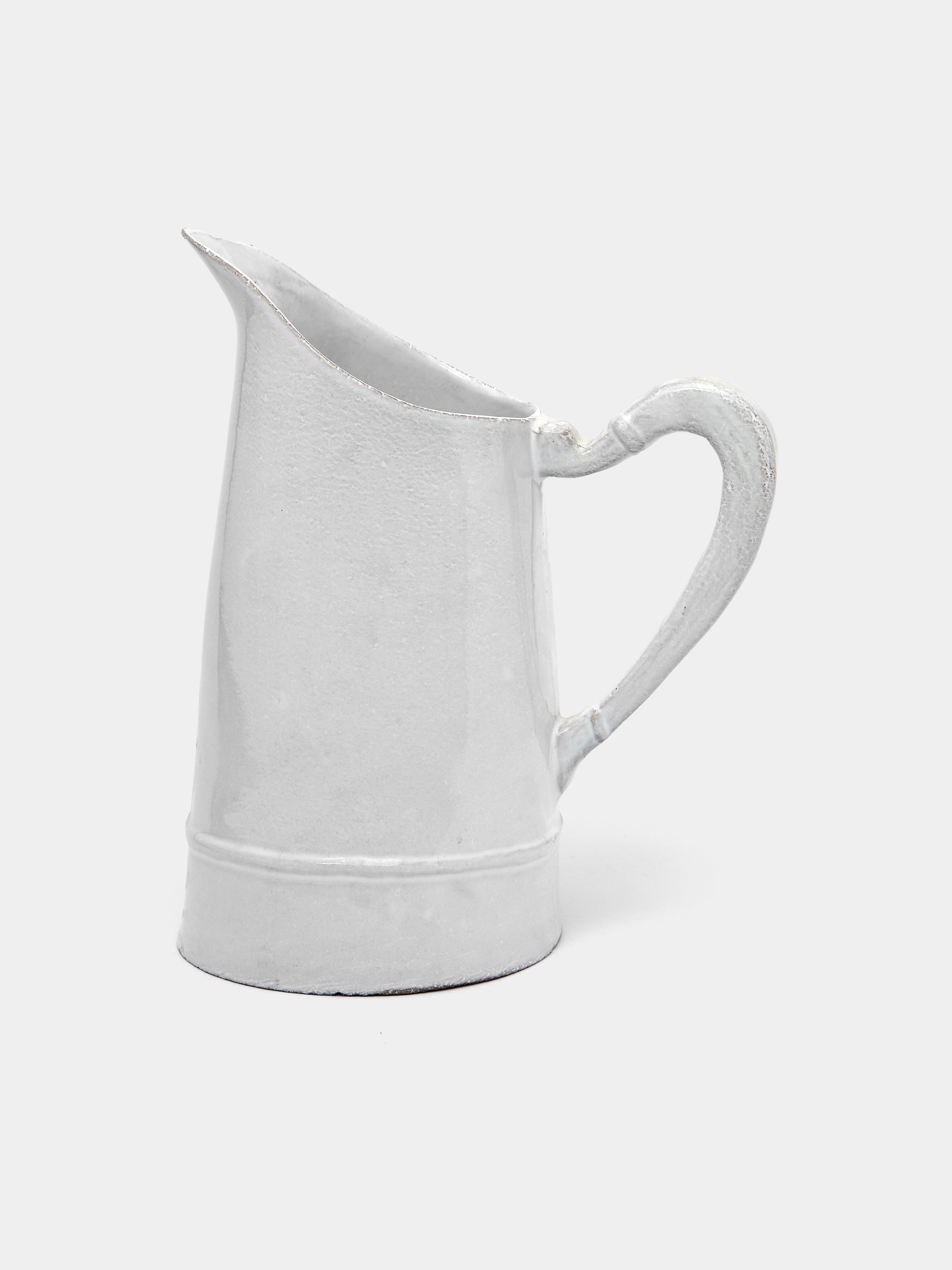Simple Hand-Glazed Ceramic Large Pitcher