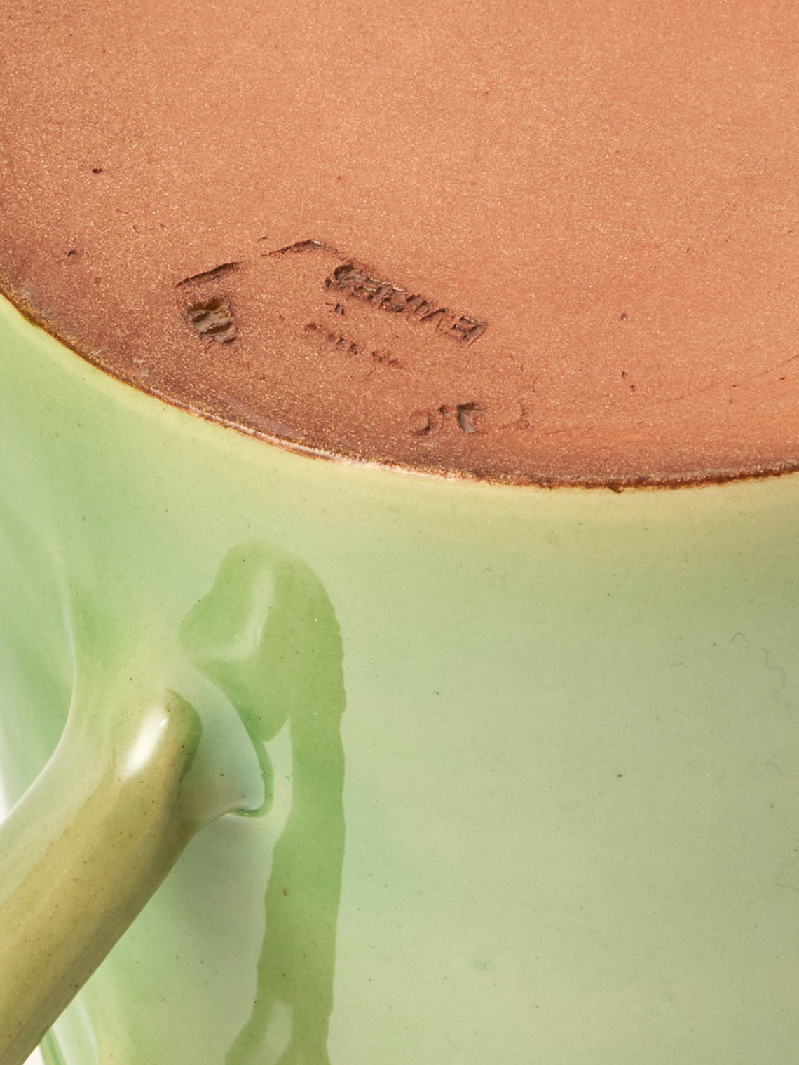 Poterie d’Évires - Flowers Hand-Painted Ceramic Straight-Edge Medium Jug - Green - ABASK