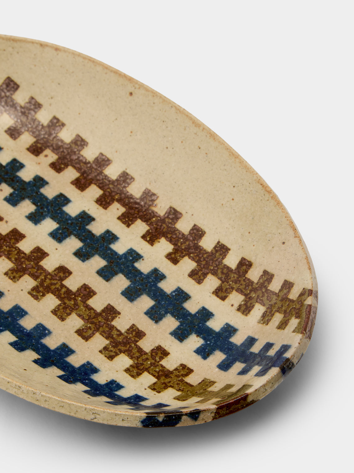 Makidani-gama - No. 1 Nerikomi Ceramic Medium Oval Bowls (Set of 5) - Multiple - ABASK