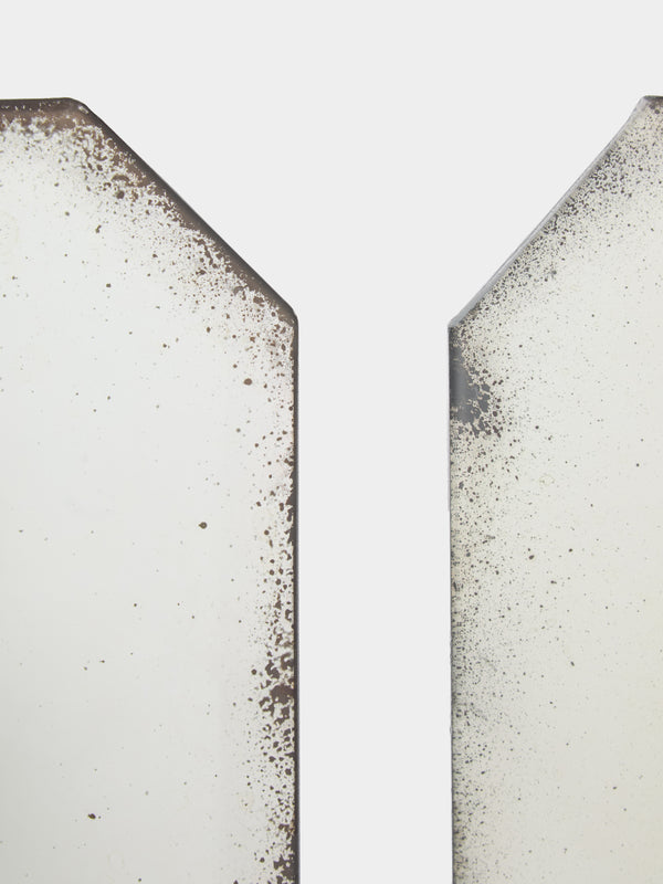 Borgo delle Tovaglie - Octo Mirrored Glass Centerpieces (Set of 2) - Silver - ABASK