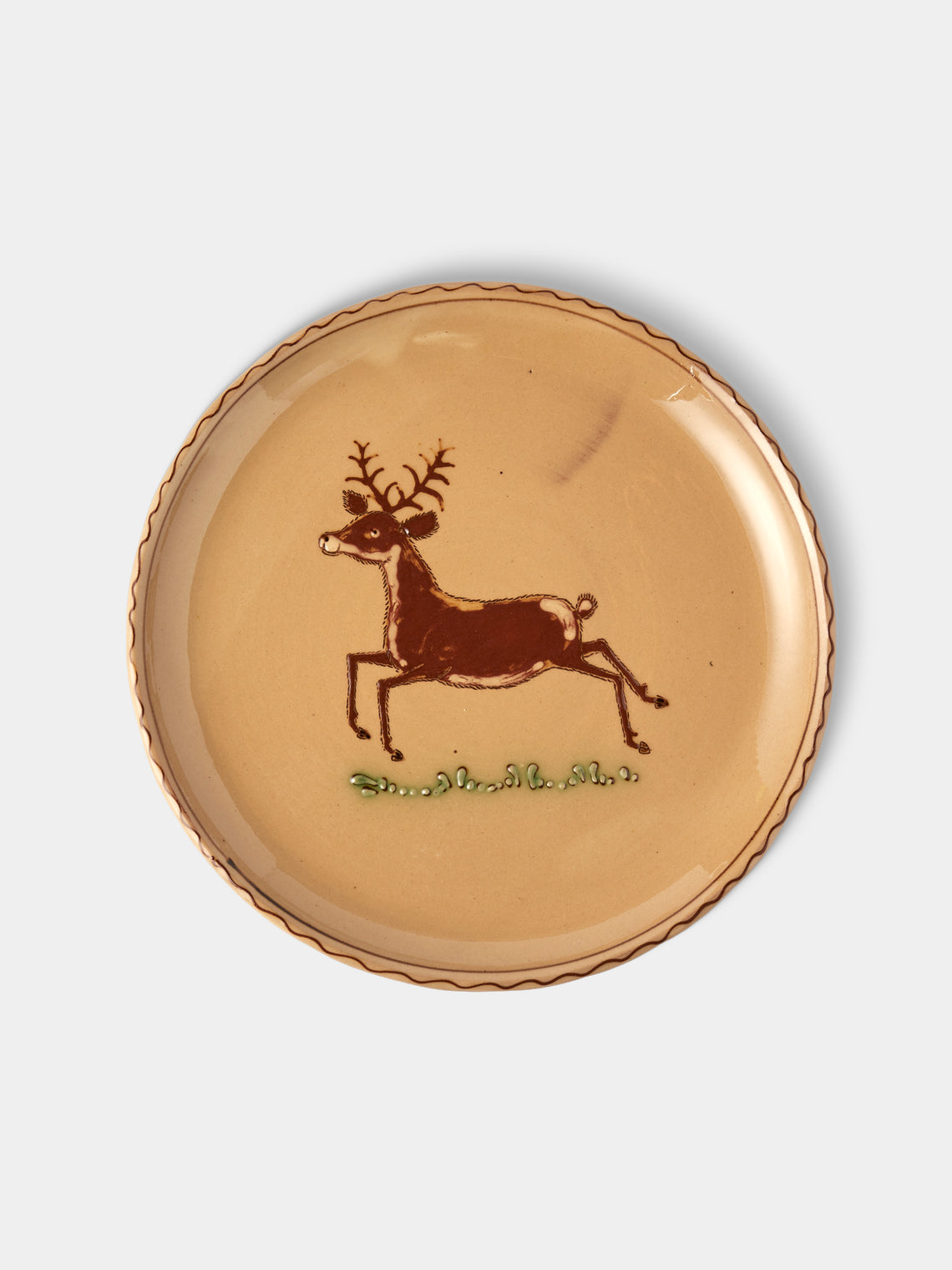 Poterie d’Évires - Animals Hand-Painted Ceramic Plates – 9.5in/24cm (Set of 8) - Cream - ABASK