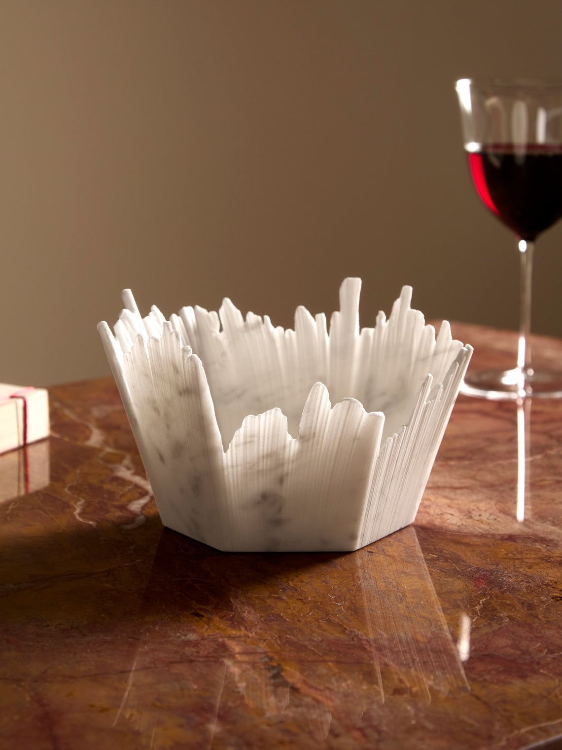 Bufalini - Drap Marble Bowl - White - ABASK