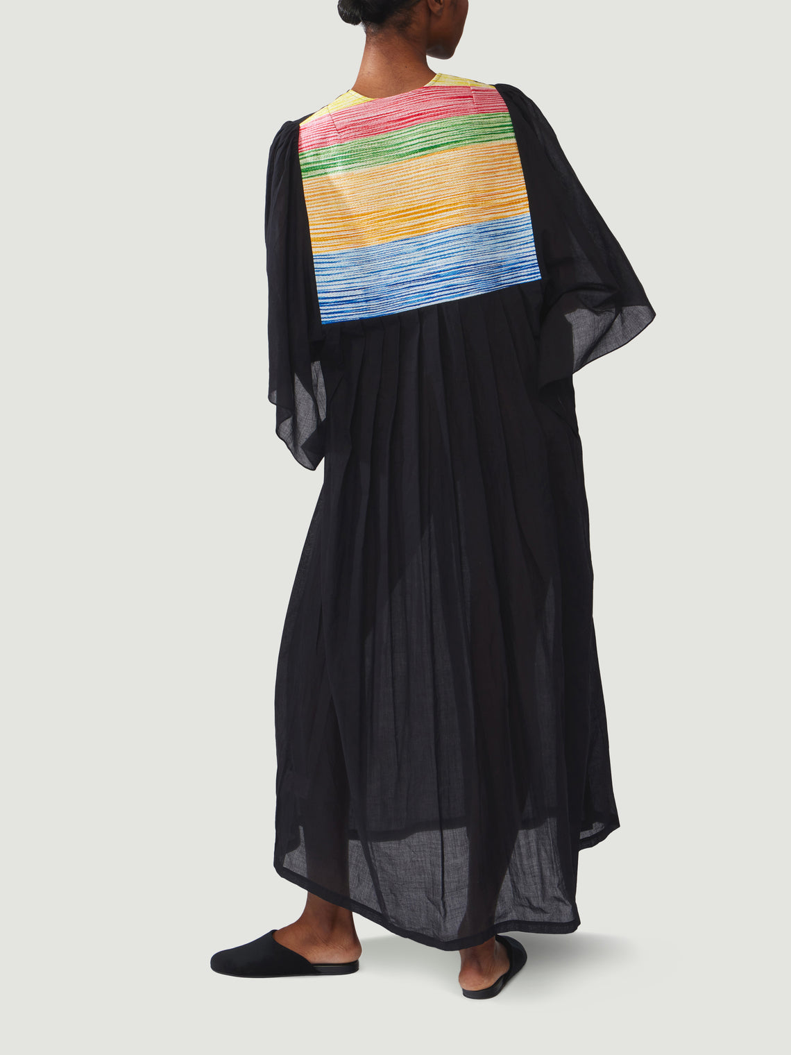 Kilometre Paris - Sun Embroidered Cotton Dress | One Size - Black - ABASK