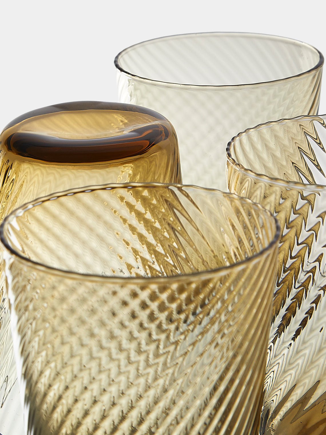 Mun Deluxe Brand Venezia - Torsé Hand-Blown Glass Highballs (Set of 6) - Green - ABASK