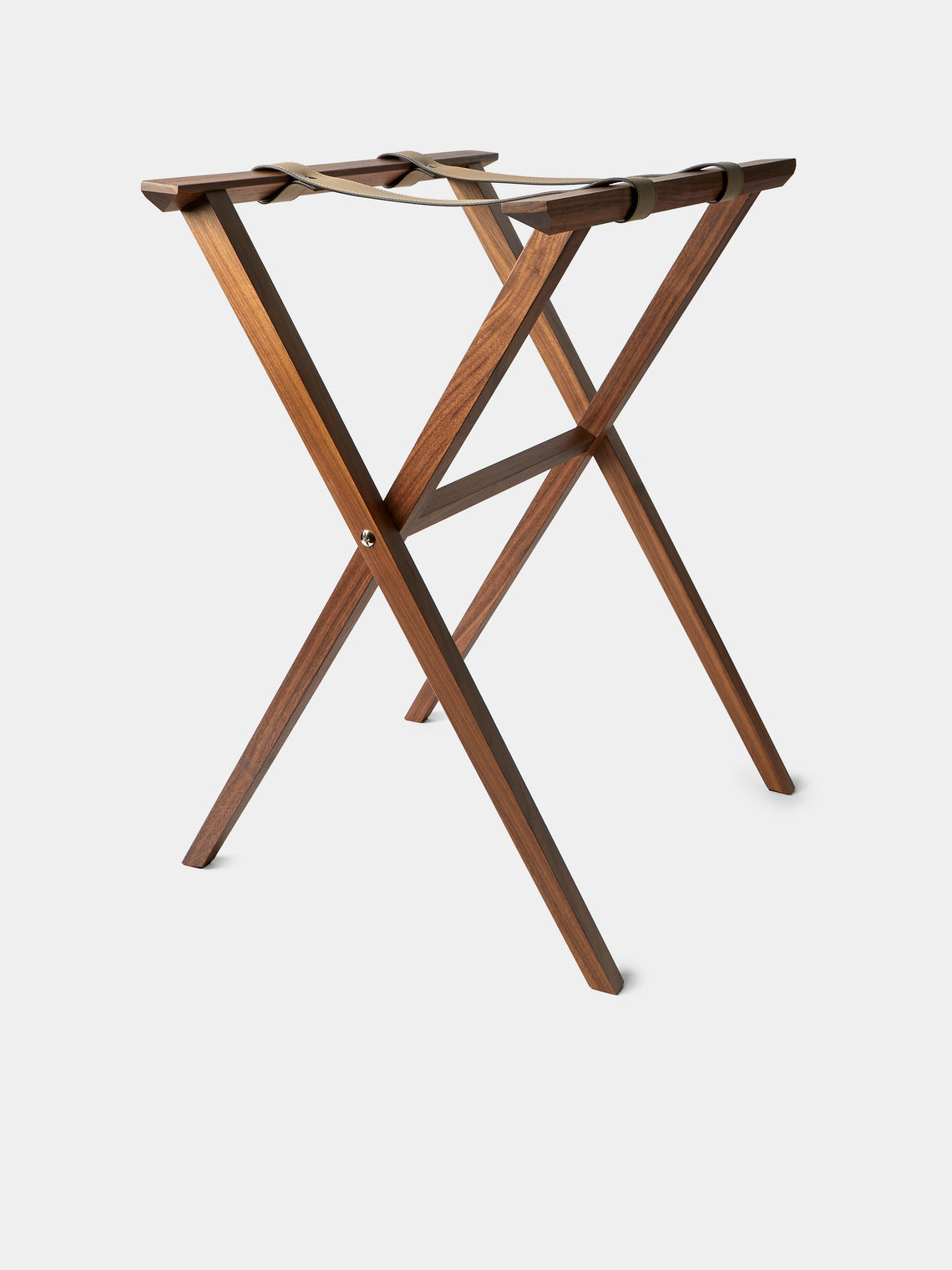 Pinetti - Dedalo Leather and Walnut Tray Table - Taupe - ABASK