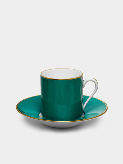 Robert Haviland & C. Parlon - Coco Hand-Painted Porcelain Coffee Cup and Saucer (Set of 2) - Green - ABASK - 