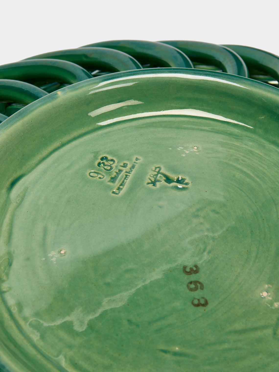 Antique and Vintage - 1950s Vallauris Ceramic Bowl - Green - ABASK