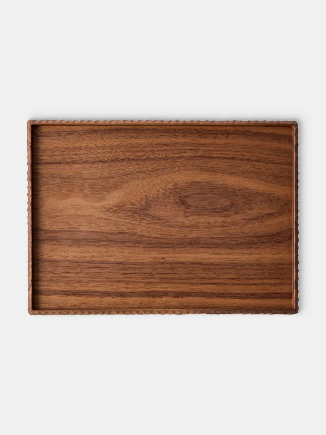 Droulers - Bosco Bordo Selvatico Hand-Carved Walnut Tray (11in/28cm) - Brown - ABASK - 