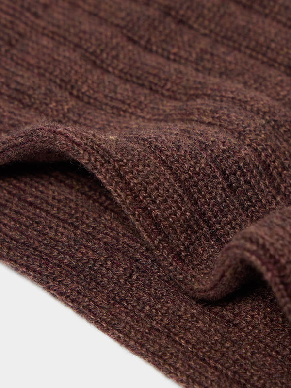 Maria La Rosa - Women's One Cashmere Mid-Calf Socks | One Size - Brown - ABASK