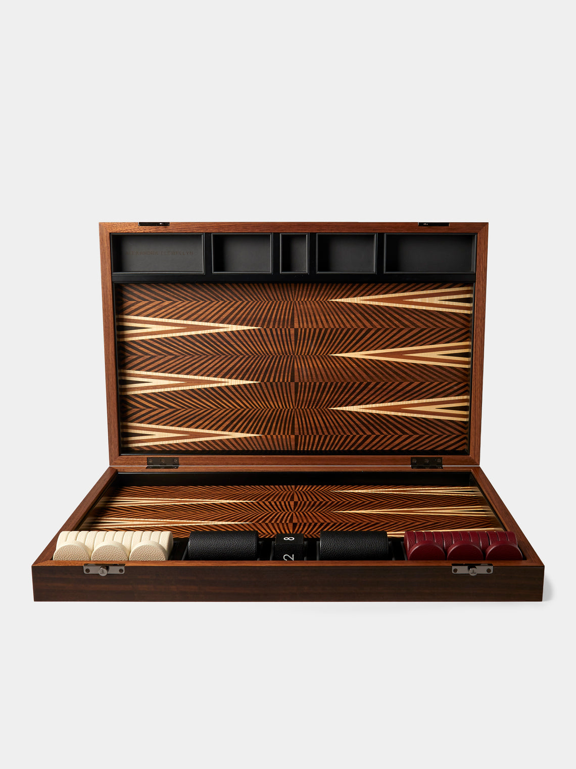 Alexandra Llewellyn - Geometric Walnut Marquetry Backgammon Set - Brown - ABASK