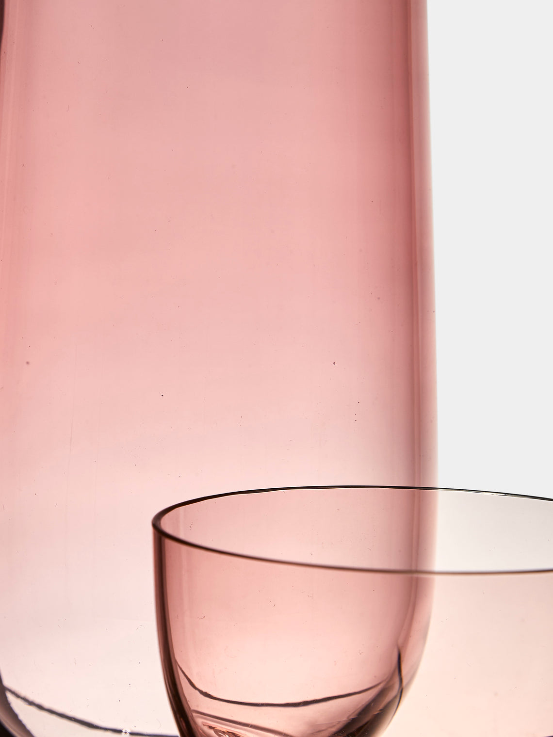 Kickie Chudikova - Danube Hand-Blown Bohemian Crystal Carafe and Tumbler - Pink - ABASK