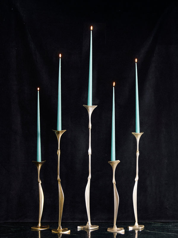 Shaha Raphael - Low Tide Fishbone Hand-Cast Brass Small Candelabra - Silver - ABASK
