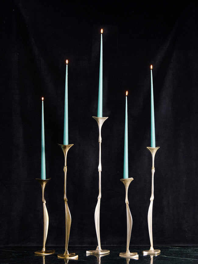 Shaha Raphael - Low Tide Fishbone Hand-Cast Brass Small Candelabra - Silver - ABASK