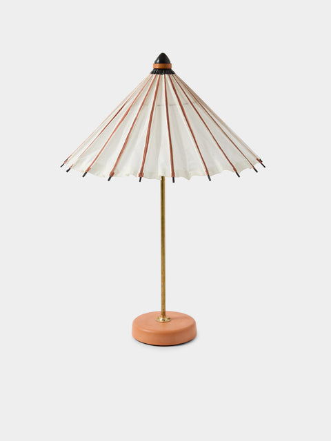 Tennant New York - Vintage Parasol, Bamboo and Coconut Table Lamp - Beige - ABASK - 