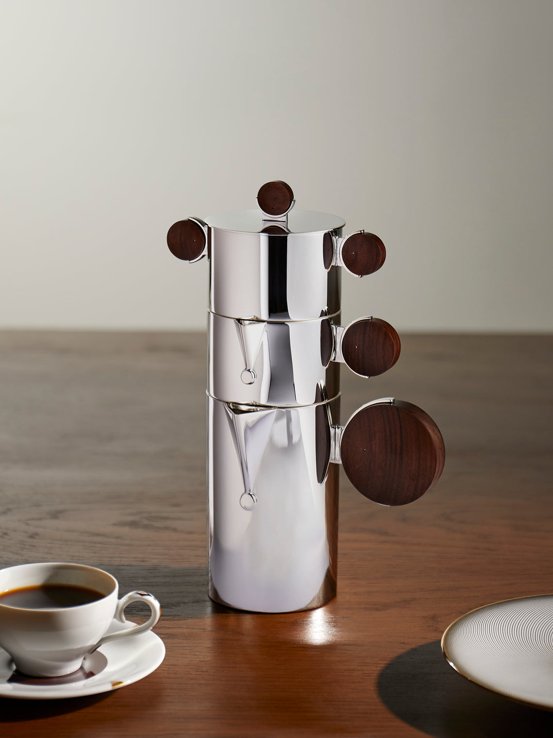 Christofle - Fjerdingstad Gigogne Stork Silver-Plated and Wood Coffee Pot - Silver - ABASK