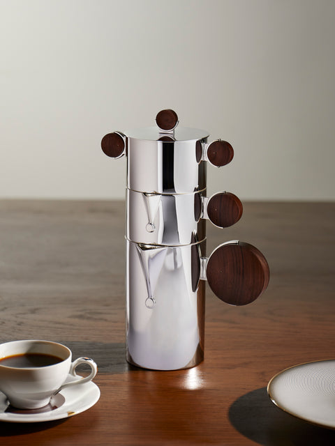 Christofle - Fjerdingstad Gigogne Stork Silver-Plated and Wood Coffee Pot - Silver - ABASK