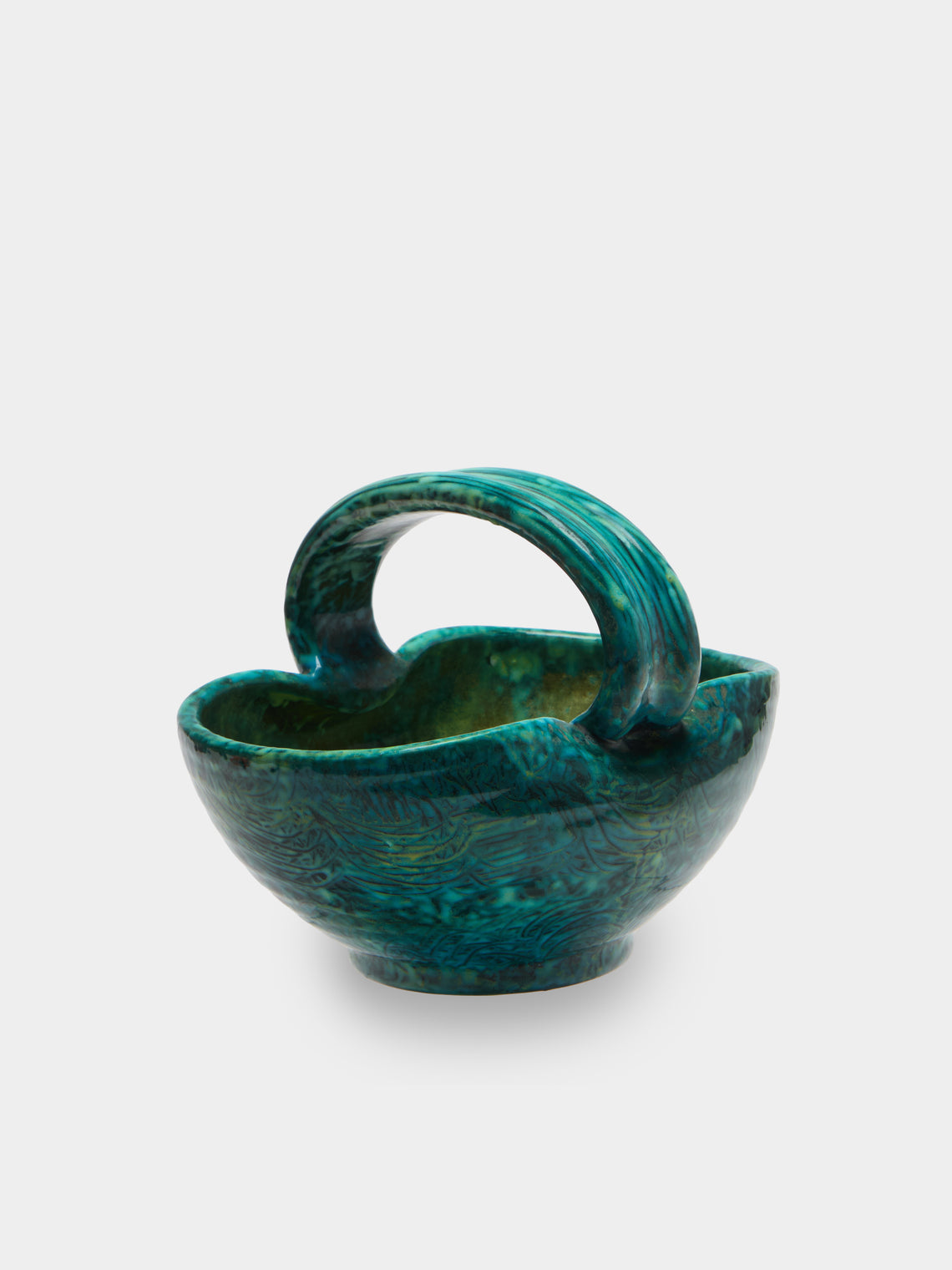 Antique and Vintage - Mid-Century Accolay Ceramic Trinket Bowl - Green - ABASK - 