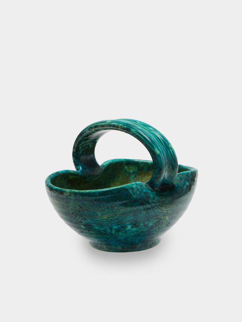 Antique and Vintage - Mid-Century Accolay Ceramic Trinket Bowl - Green - ABASK - 