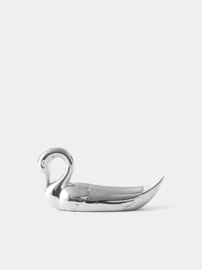 Antique and Vintage - Mid Century Silver Plated Swan Knife Rests (Set of 8) - Silver - ABASK - 