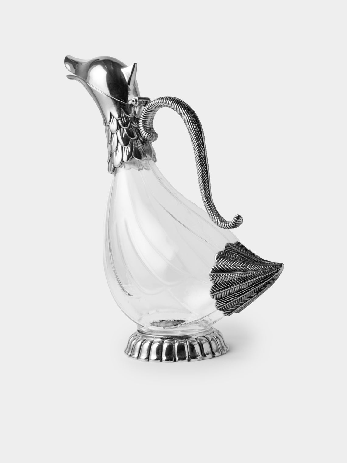 Antique and Vintage - Early-20th-Century Duck Silver-Plated and Glass Decanter - Clear - ABASK