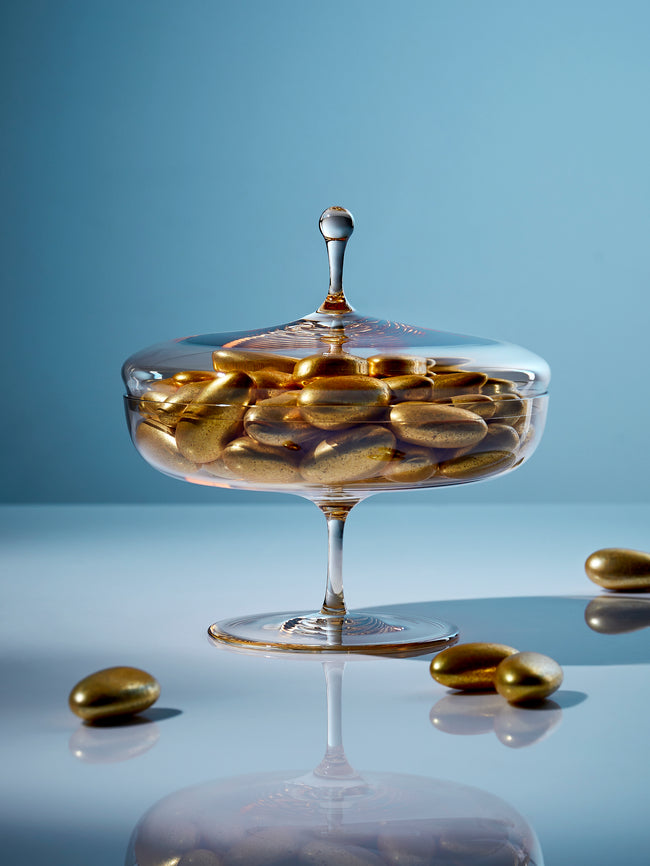 Lobmeyr - Hand-Blown Crystal Flat Candy Dish - Gold - ABASK