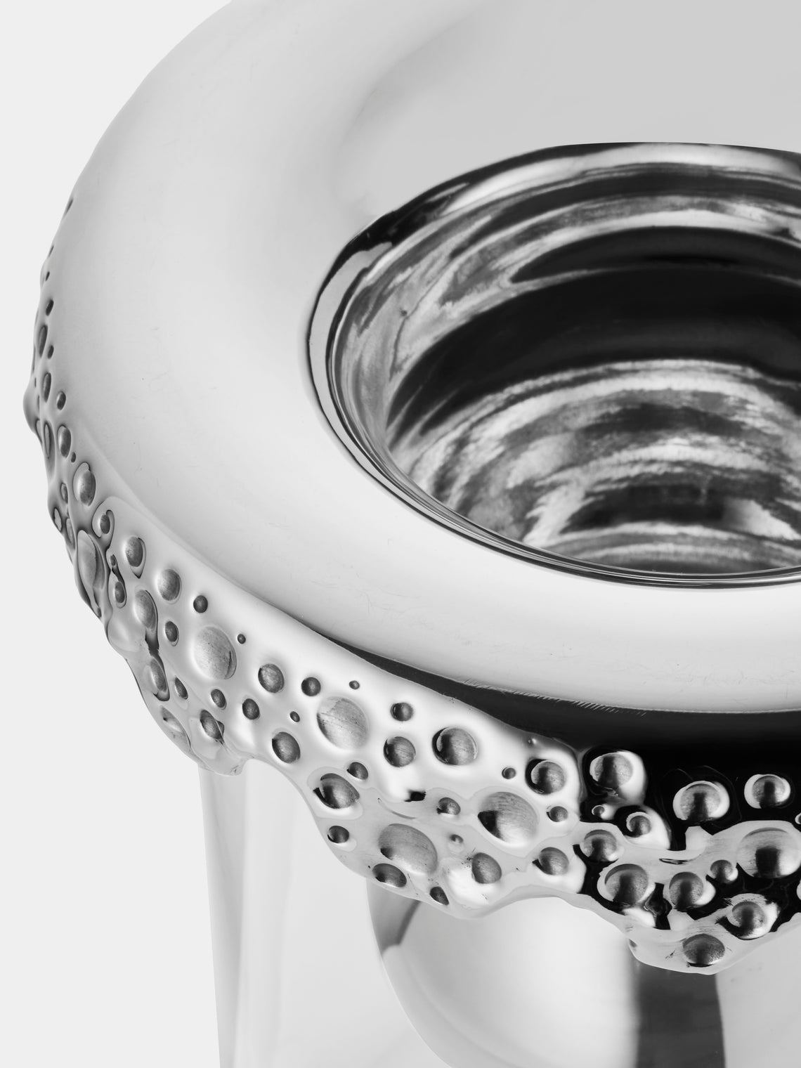 San Lorenzo - 1997 Afra and Tobia Scarpa Pure Silver and Glass Vase (8in/20.5cm) - Silver - ABASK