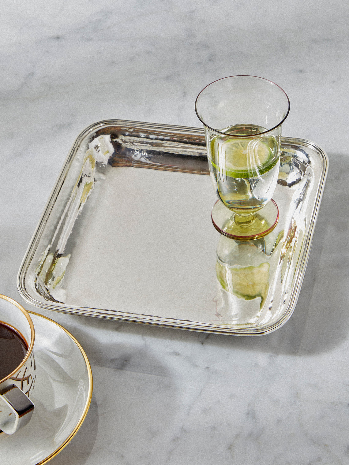 Antique and Vintage - 1970s Solid Silver Square Tray - Silver - ABASK