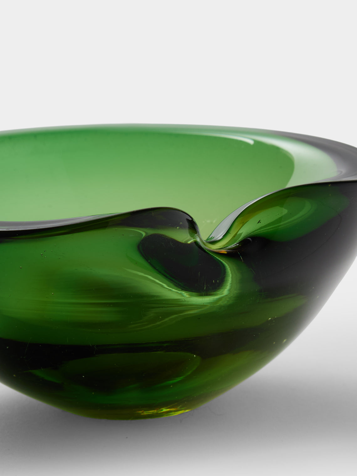 Antique and Vintage - Mid-Century Murano Glass Ashtray - Green - ABASK