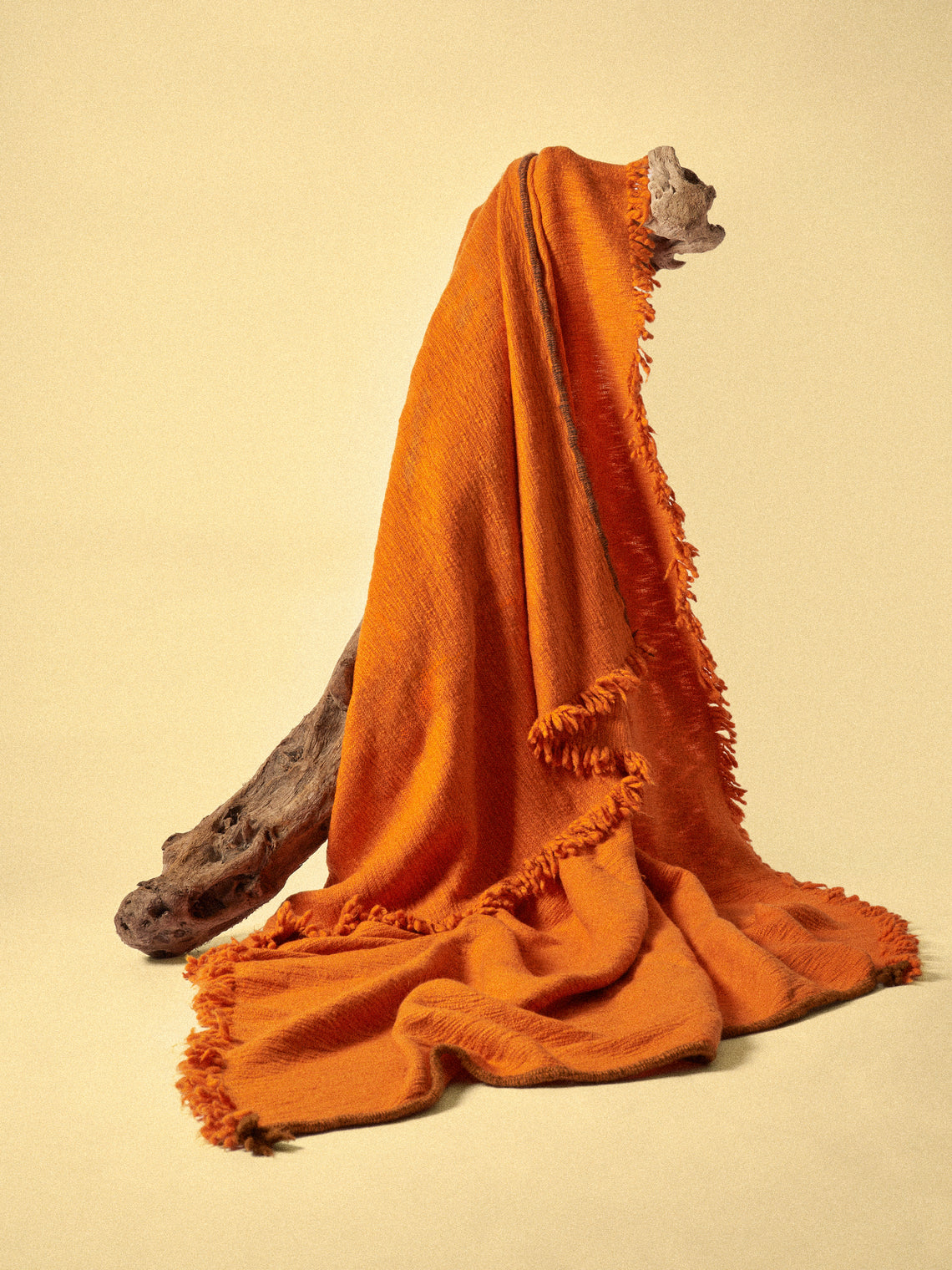 Norlha - Nostalgia Hand-Spun Yak Blanket (86.5in/2.2m) - Orange - ABASK